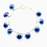 Cobalt blue teddy bear eye charm bracelet