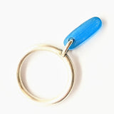 Blue toothbrush charm ring