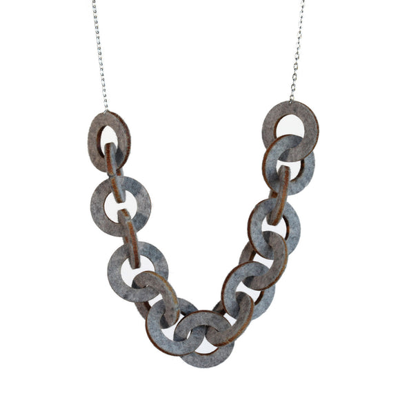 Wool felt chain-link necklace - Amy Jewelry
