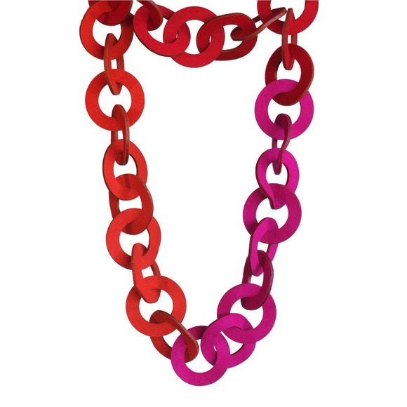 Wool felt large chain-link necklace - Amy Jewelry
 - 1