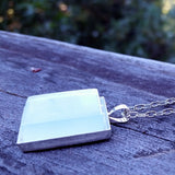 Aqua glass tile silver-plated pendant - Amy Jewelry
 - 2
