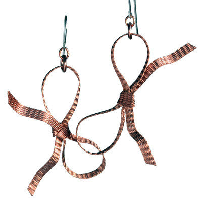 Copper bow earrings - Amy Jewelry
