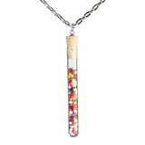 Mica test tube pendant on steel chain - Amy Jewelry
 - 2
