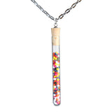 Cake sprinkles test tube pendant on steel chain - Amy Jewelry
 - 1