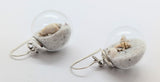 Beach glass ball earrings with gold-plated earwires