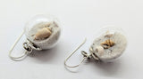 Beach glass ball earrings with gold-plated earwires
