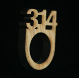 Laser-cut bamboo pi ring