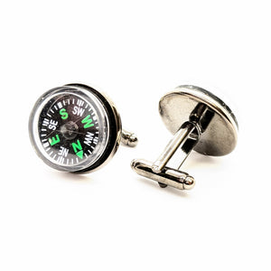 Gunmetal compass cuff links