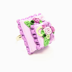 Two-tier lavender dollhouse cake ring