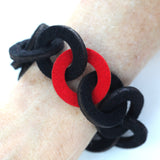 Small wool felt chain-link bracelet - Amy Jewelry
 - 2