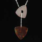 Sterling silver guitar pick lariat necklace