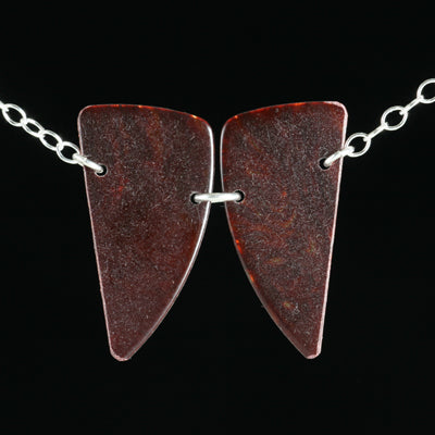 Guitar pick butterfly necklace with sterling silver