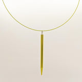Pointed knitting needle pendant on cable