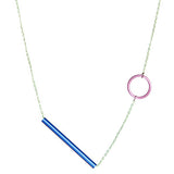 Tube and circle knitting needle necklace