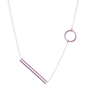 Tube and circle knitting needle necklace