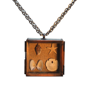 Beach shadow box pendant - Amy Jewelry
