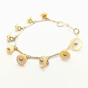 White mother of pearl shoe button bracelet