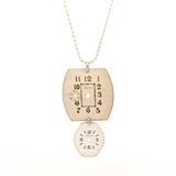 Double vintage watch face pendant on silver chain