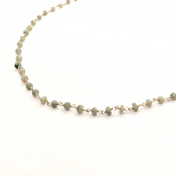 Aqua faceted stone bead necklace