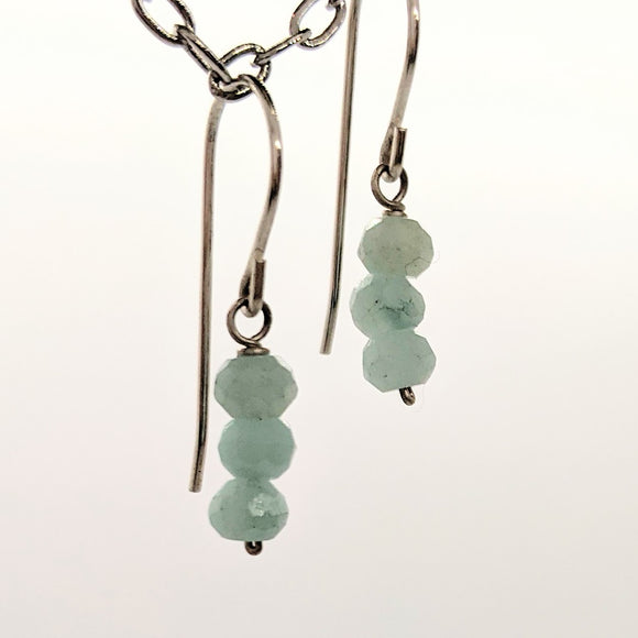 Aqua stone bead earrings