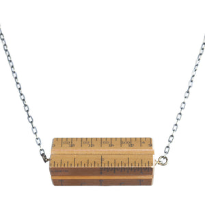Wooden architects' scale hortizontal necklace - Amy Jewelry
