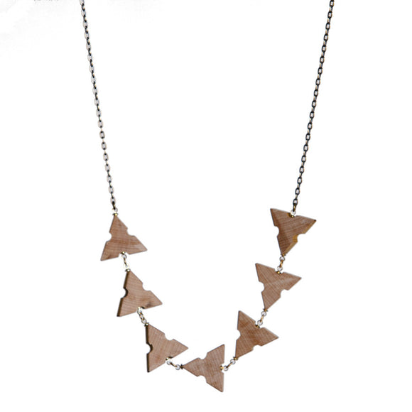 Wooden architects' scale long link necklace - Amy Jewelry
