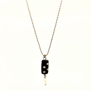 Black and white polka dot necklace