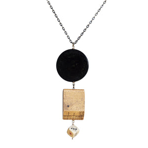 Poker chip-ruler-die pendant necklace - Amy Jewelry
