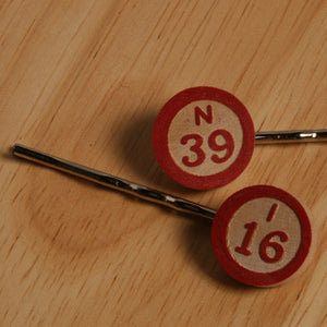 Bingo number bobby pins - Amy Jewelry
