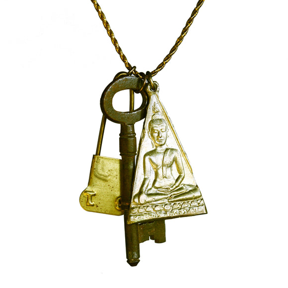 Buddha-key-pin necklace - Amy Jewelry
