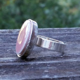 Pink ceramic tile silver-plated ring - Amy Jewelry
 - 3
