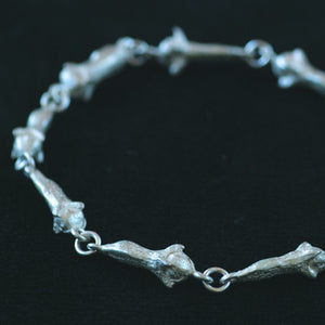 Sterling silver clove link bracelet - Amy Jewelry
