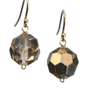 Salvaged metallic chandelier crystal earrings - Amy Jewelry
