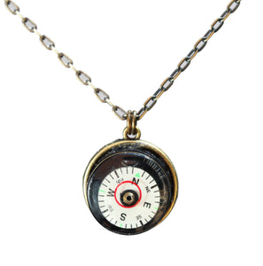 Compass level necklace with brass chain - Amy Jewelry
