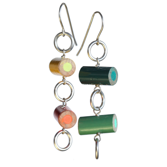 Colored pencil circle earrings - Amy Jewelry
