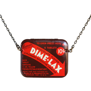 Dime-Lax medicine-tin necklace - Amy Jewelry
 - 1