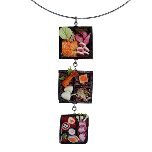 Triple dollhouse sushi pendant - Amy Jewelry
