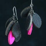Wool felt leaf cluster earrings - Amy Jewelry
 - 3