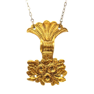 Vintage floral drawer-pull necklace