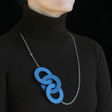 Wool felt long three-ring necklace - Amy Jewelry
 - 2