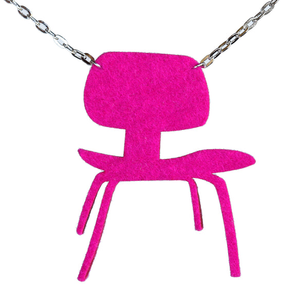 Wool felt Eames DCW chair necklace - Amy Jewelry

