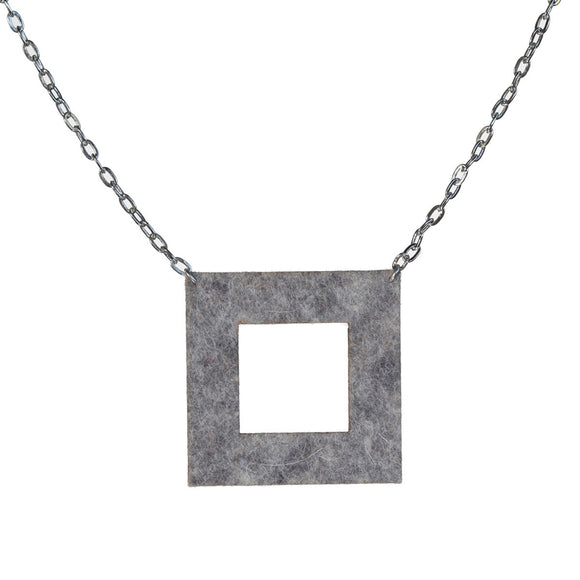 Wool felt square necklace - Amy Jewelry
