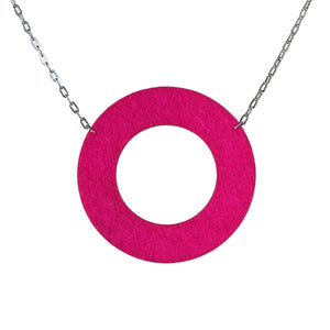 Wool felt circle necklace - Amy Jewelry
