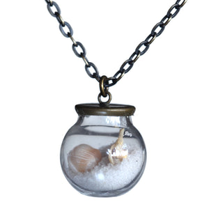 Small glass ball beach pendant - Amy Jewelry
 - 1