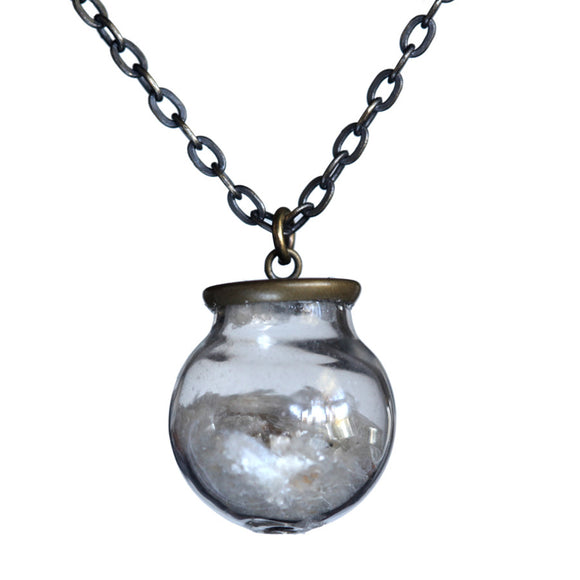 Small glass ball mica pendant - Amy Jewelry
