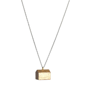 Gold-leafed hotel long pendant - Amy Jewelry
