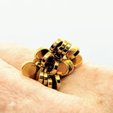 Gold disc cluster ring