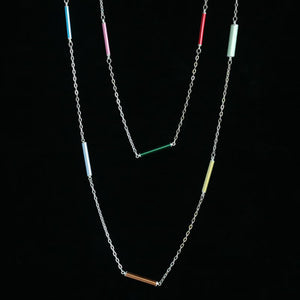 spaced knitting needle necklace - Amy Jewelry
