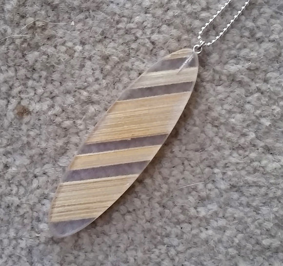 Large recycled plastic bamboo pendant - Amy Jewelry
