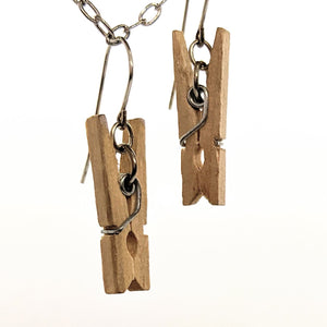 Mini clothespin earrings